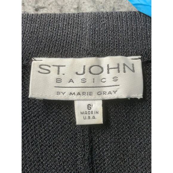 St. John Basics by Marie Gray Knitted Midi Skirt Black Size 6 Casual - Picture 3 of 4